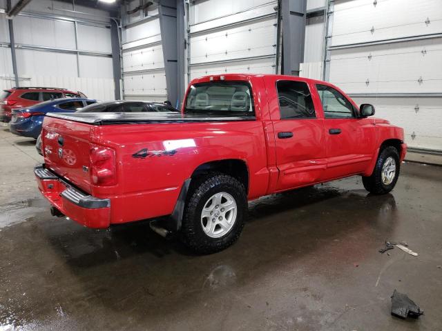 1D7HW48N25S226793 - 2005 DODGE DAKOTA QUAD SLT RED photo 3