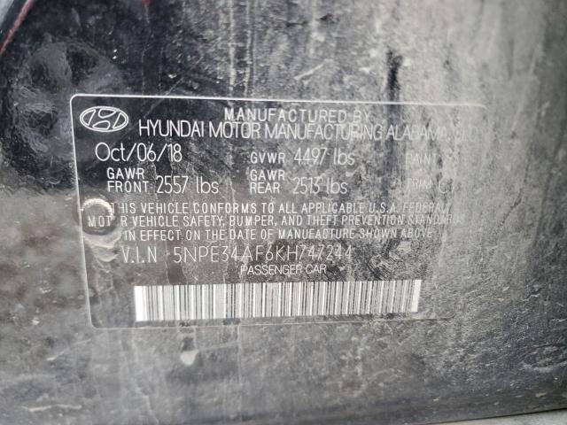 5NPE34AF6KH747244 - 2019 HYUNDAI SONATA LIMITED BLACK photo 12