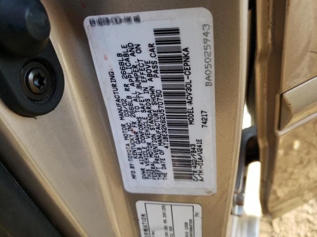 4T1BE32K62U570750 - 2002 TOYOTA CAMRY LE GOLD photo 12