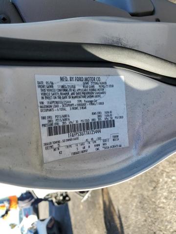 1FAFP53U77A125444 - 2007 FORD TAURUS SE SILVER photo 12