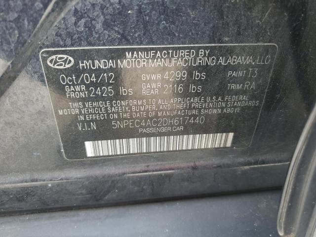 5NPEC4AC2DH617440 - 2013 HYUNDAI SONATA SE BLUE photo 12