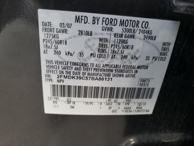 2FMDK39C57BA86131 - 2007 FORD EDGE SEL PLUS CHARCOAL photo 13