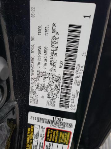 5TFNA5EC7NX005097 - 2022 TOYOTA TUNDRA CREWMAX PLATINUM შავი ფოტო 13