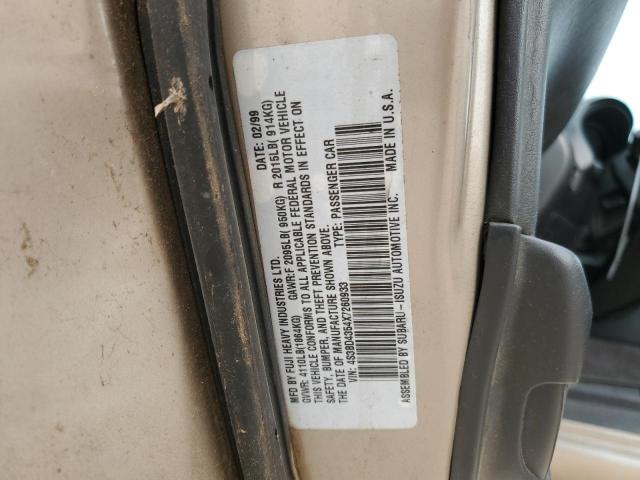 4S3BD4354X7260933 - 1999 SUBARU LEGACY L TAN photo 12