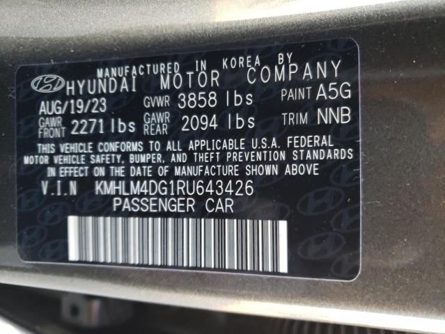 KMHLM4DG1RU643426 - 2024 HYUNDAI ELANTRA SEL GRAY photo 12