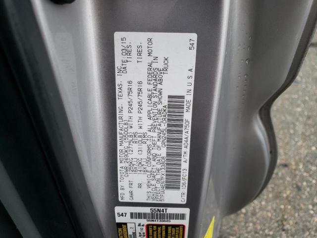 5TFUU4EN7FX133808 - 2015 TOYOTA TACOMA ACCESS CAB ვერცხლისფერი ფოტო 13