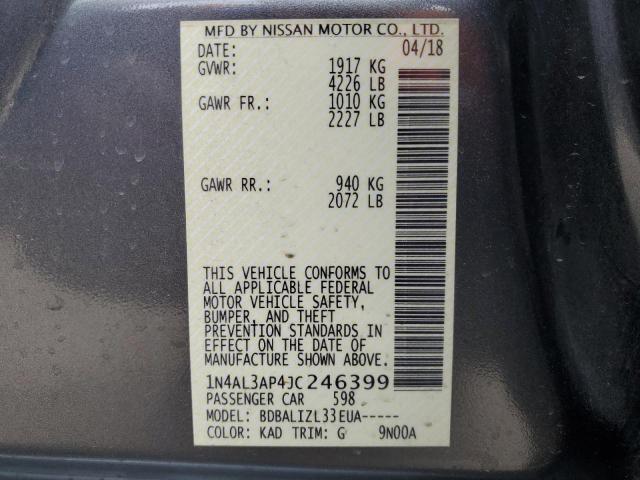 1N4AL3AP4JC246399 - 2018 NISSAN ALTIMA 2.5 GRAY photo 13