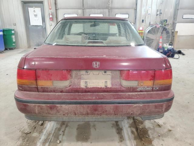 1HGCB715XPA036181 - 1993 HONDA ACCORD LX MAROON photo 6