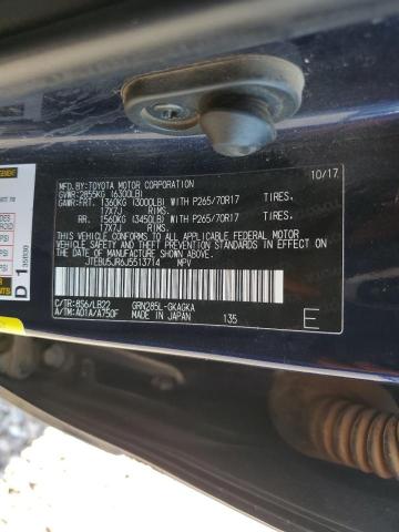 JTEBU5JR6J5513714 - 2018 TOYOTA 4RUNNER SR5/SR5 PREMIUM ლურჯი ფოტო 12