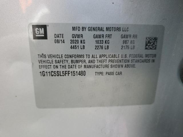 1G11C5SL5FF151480 - 2015 CHEVROLET MALIBU 1LT Gümüş foto 12