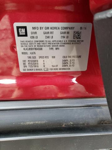 KL4CJBSB1FB045508 - 2015 BUICK ENCORE CONVENIENCE 红色 照片 13