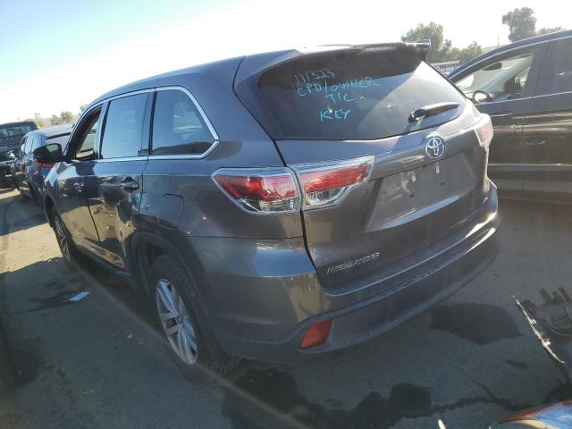 5TDBKRFH8GS225309 - 2016 TOYOTA HIGHLANDER LE GRAY photo 2