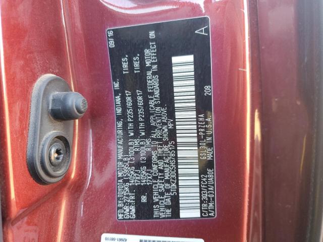 5TDKZ3DC5HS785175 - 2017 TOYOTA SIENNA LE RED photo 14