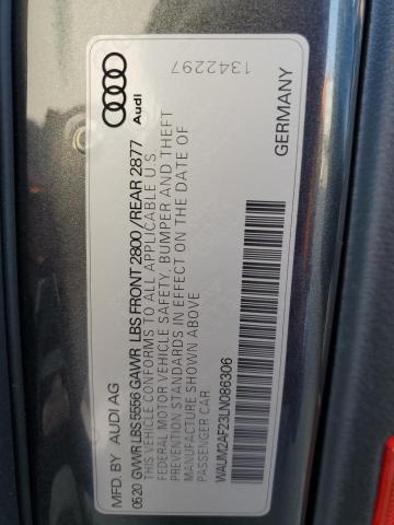 WAUM2AF23LN086306 - 2020 AUDI A6 PRESTIGE GRAY photo 12