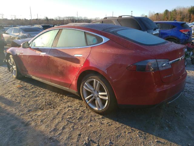 5YJSA1E29FF118418 - 2015 TESLA MODEL S RED photo 2