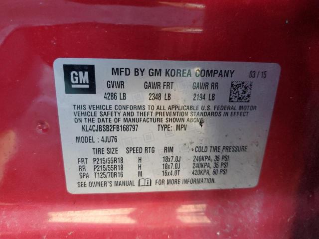 KL4CJBSB2FB168797 - 2015 BUICK ENCORE CONVENIENCE 红色 照片 13