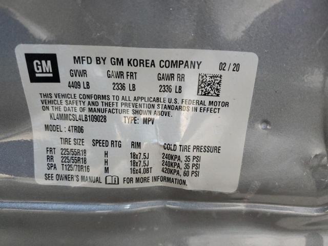 KL4MMCSL4LB109028 - 2020 BUICK ENCORE GX PREFERRED GRAY photo 14