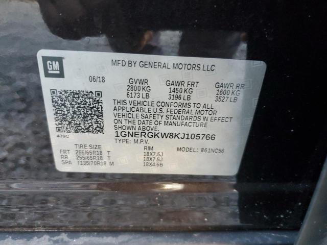 1GNERGKW8KJ105766 - 2019 CHEVROLET TRAVERSE LT 棕色 照片 13