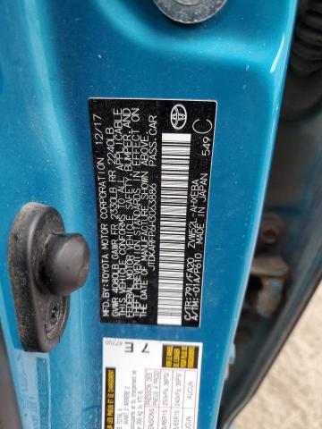 JTDKARFP6H3063886 - 2017 TOYOTA PRIUS PRIM ლურჯი ფოტო 14