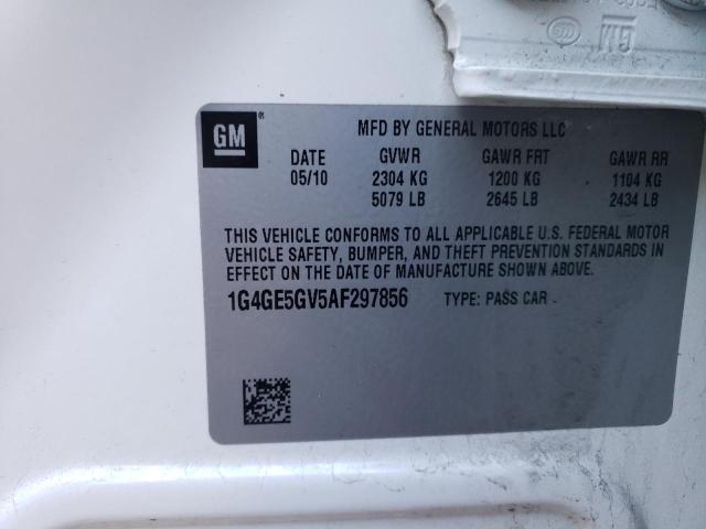 1G4GE5GV5AF297856 - 2010 BUICK LACROSSE CXS WHITE photo 13