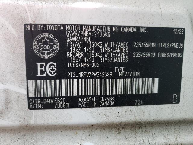 2T3J1RFV7PW342589 - 2023 TOYOTA RAV4 ADVENTURE WHITE photo 14