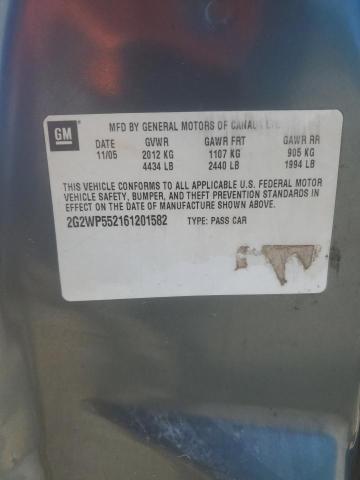 2G2WP552161201582 - 2006 PONTIAC GRAND PRIX 蓝色 照片 12