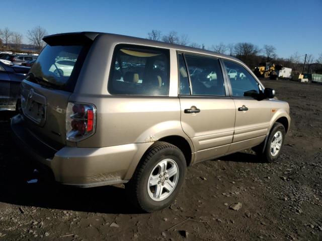 2HKYF18166H547841 - 2006 HONDA PILOT LX TAN photo 3