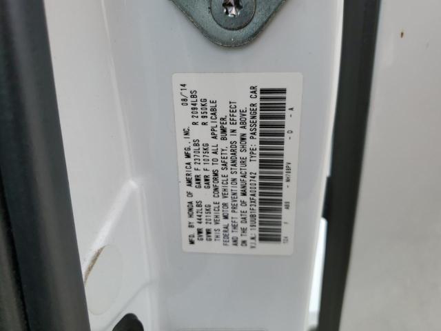 19UUB1F3XFA000742 - 2015 ACURA TLX WHITE photo 12