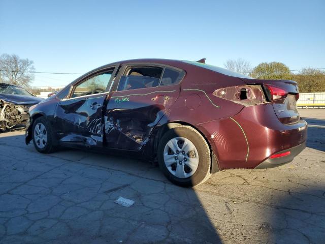 3KPFK4A7XHE139174 - 2017 KIA FORTE LX MAROON photo 2