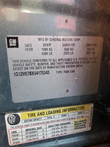 1G1ZH57BX94175343 - 2009 CHEVROLET MALIBU 1LT 青色 照片 12