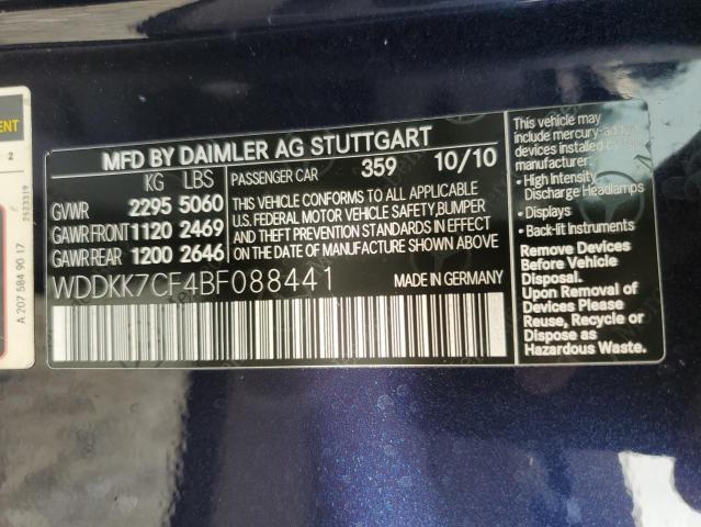 WDDKK7CF4BF088441 - 2011 MERCEDES-BENZ E 550 BLUE photo 12