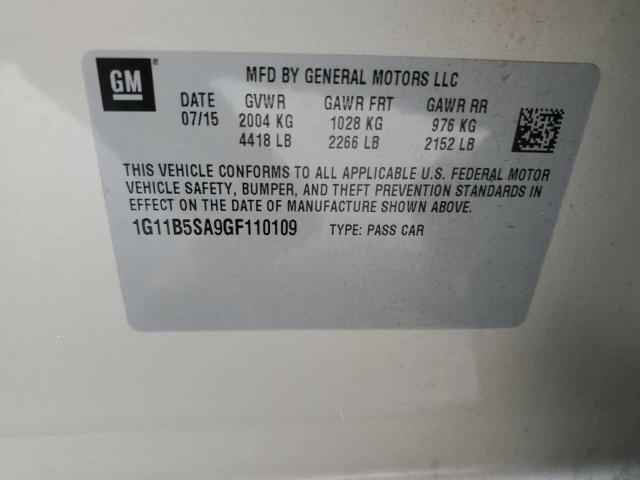 1G11B5SA9GF110109 - 2016 CHEVROLET MALIBU LIM LS SILVER photo 12
