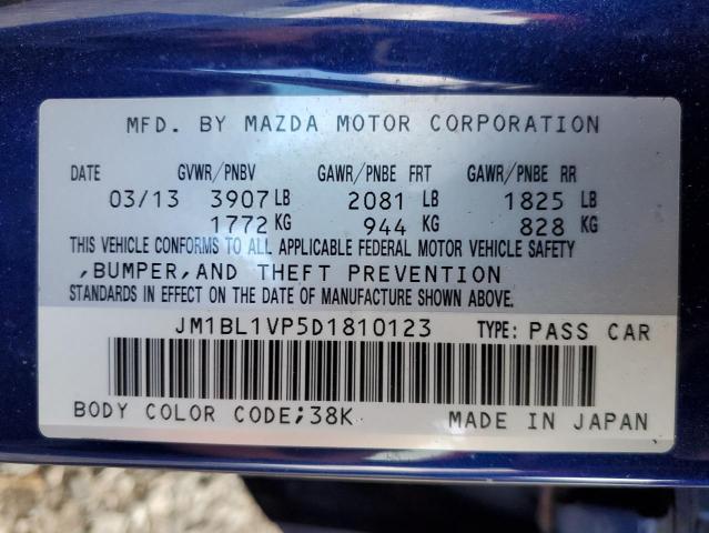 JM1BL1VP5D1810123 - 2013 MAZDA 3 I BLUE photo 12