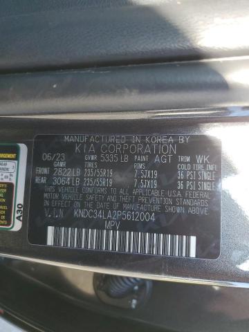 KNDC34LA2P5612004 - 2023 KIA EV6 LIGHT GRAY photo 12