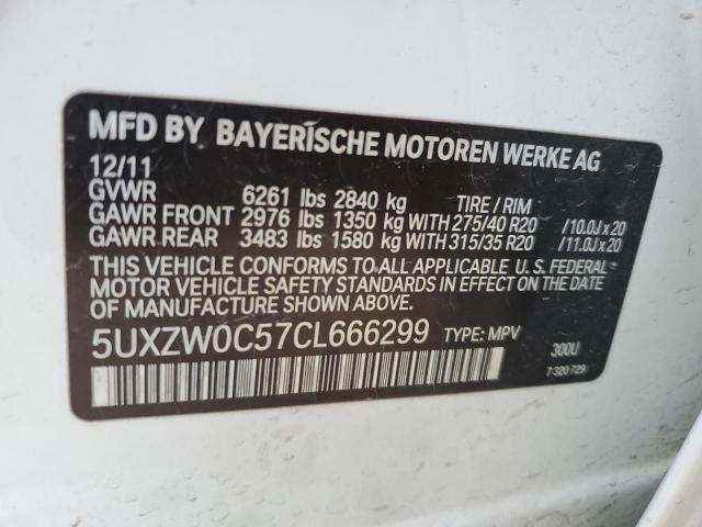 5UXZW0C57CL666299 - 2012 BMW X5 XDRIVE35D WHITE photo 13