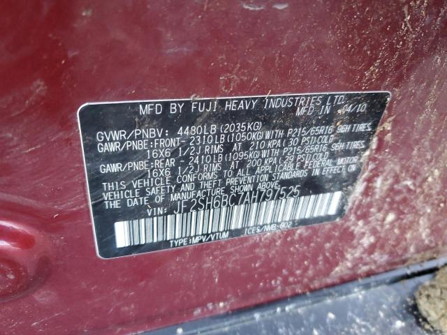 JF2SH6BC7AH797525 - 2010 SUBARU FORESTER XS RED photo 14