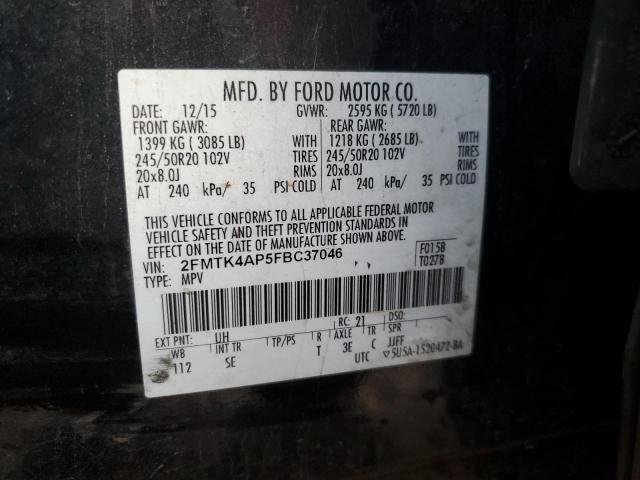 2FMTK4AP5FBC37046 - 2015 FORD EDGE SPORT BLACK photo 14