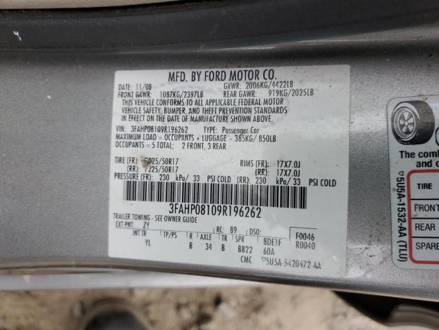 3FAHP08109R196262 - 2009 FORD FUSION SEL TAN photo 12