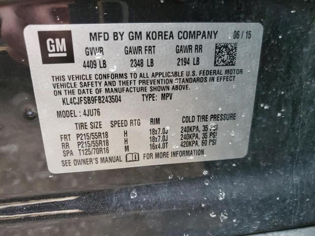 KL4CJFSB9FB243504 - 2015 BUICK ENCORE CONVENIENCE 黑色 照片 13