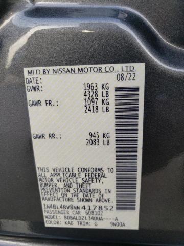 1N4BL4BV8NN417852 - 2022 NISSAN ALTIMA S CHARCOAL photo 12