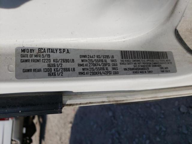 ZFBHRFAB5K6N66329 - 2019 RAM PROMASTER WHITE photo 13