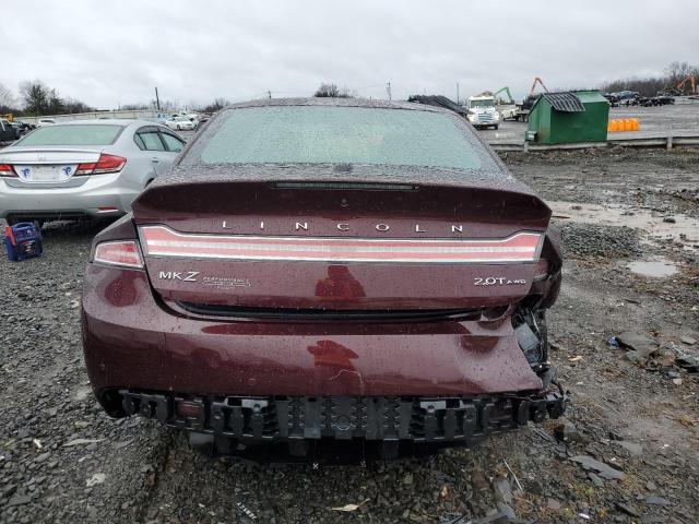 3LN6L5D90HR664314 - 2017 LINCOLN MKZ SELECT BURGUNDY photo 6