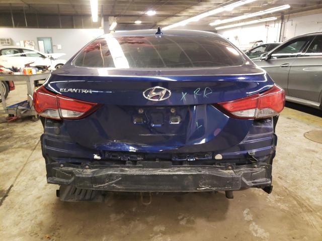 5NPDH4AE0EH465982 - 2014 HYUNDAI ELANTRA SE BLUE photo 6