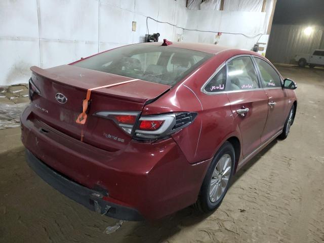 KMHE24L12GA009021 - 2016 HYUNDAI SONATA HYBRID MAROON photo 3