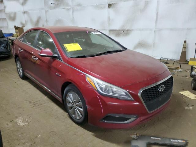 KMHE24L12GA009021 - 2016 HYUNDAI SONATA HYBRID MAROON photo 4