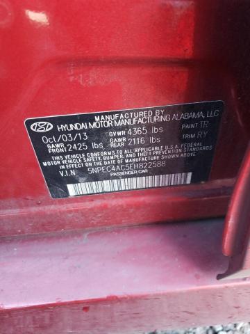 5NPEC4AC5EH822588 - 2014 HYUNDAI SONATA SE RED photo 12