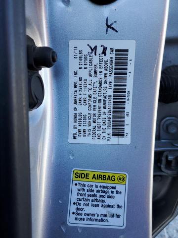19UUA8F50EA007498 - 2014 ACURA TL TECH SILVER photo 12