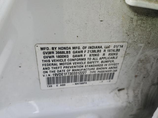 19VDE1F73EE012227 - 2014 ACURA ILX 20 TECH WHITE photo 12