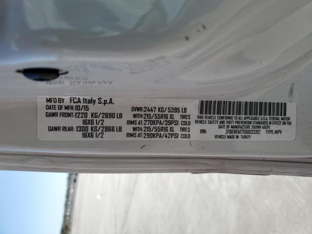 ZFBERFAT7G6B33312 - 2016 RAM PROMASTER WHITE photo 13