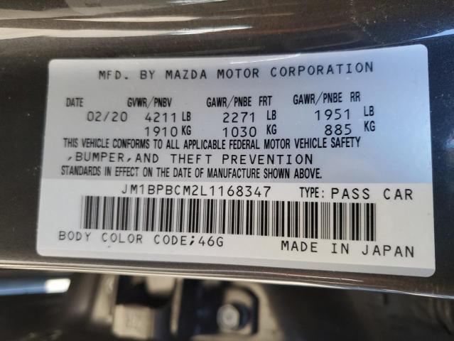 JM1BPBCM2L1168347 - 2020 MAZDA 3 SELECT GRAY photo 12